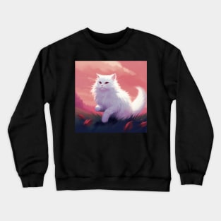 Snowy Whiskers and Cuddles: Falling in Love with White Cats Crewneck Sweatshirt